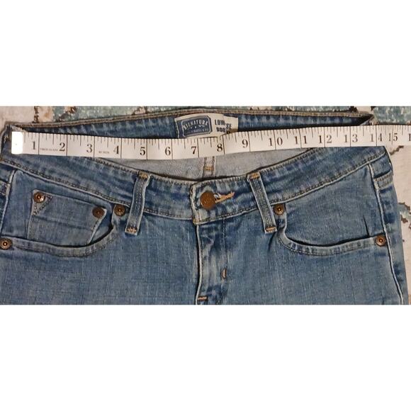 Signature Levi Strauss Womens LowRise Bootcut 28Wx29L end seams distressed - Picture 4 of 10